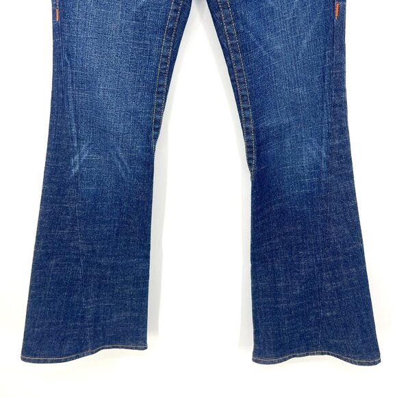 Vintage True Religion Y2K Dark Wash Flare Jeans Made in USA Women's 28 - Picture 3 of 8